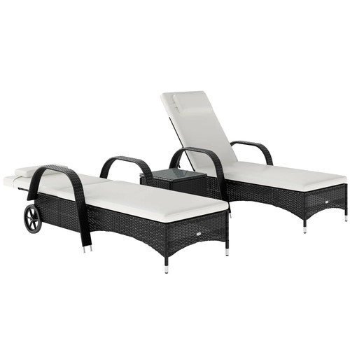 Seater rattan sun lounger - 2,
