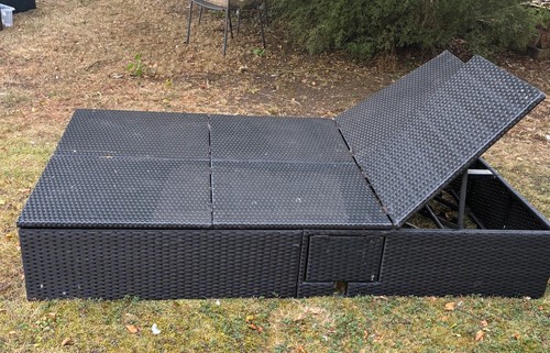 Black rattan double garden - rattan,