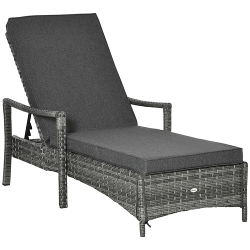 Rattan single sun lounger - rattan,