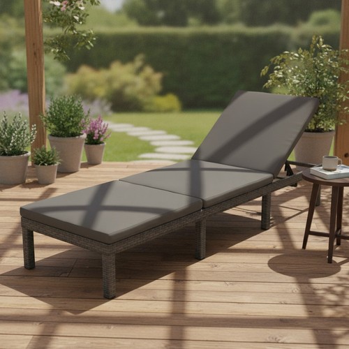 Rattan sun lounger - rattan,