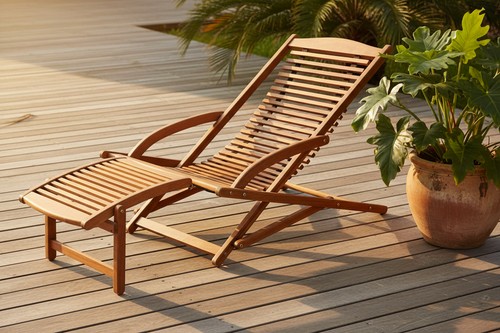 Wooden sun lounger chaise - sun,