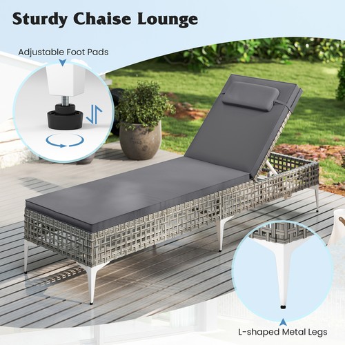 Grey garden recliner chair - garden,