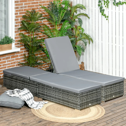 Rattan sun loungers cushion - rattan,