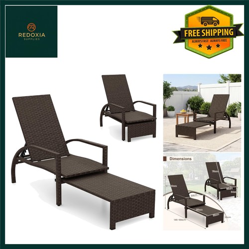 Rattan sun lounger adjustable - rattan,