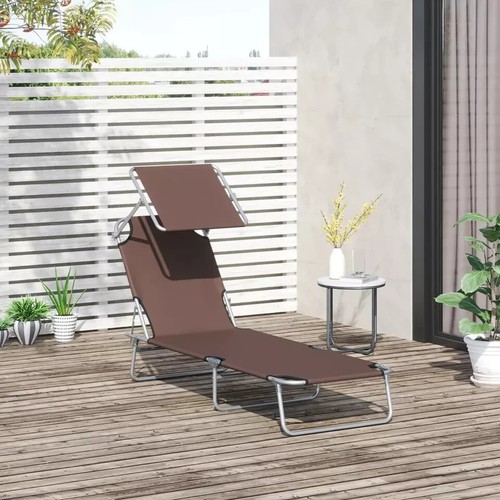 Brown sun lounger recliner - brown,