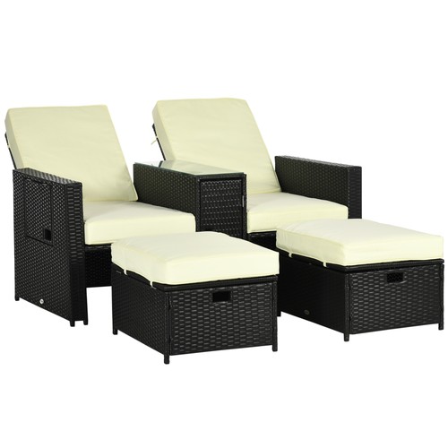 Outsunny 5pc rattan sun - outsunny, pe
