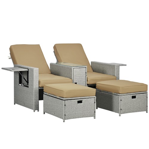 Outsunny 5pc rattan - pe, sun