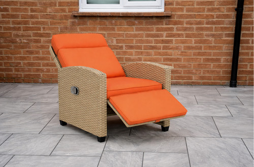 Rattan garden recliner - garden, chair