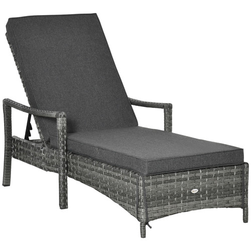 Rattan single sun lounger - rattan,