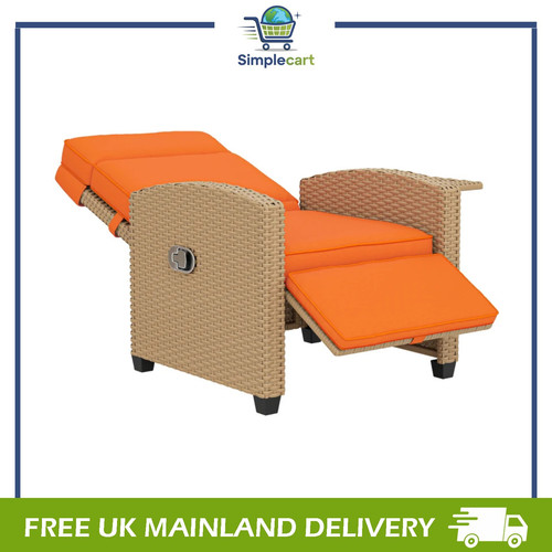 Rattan garden recliner - garden,