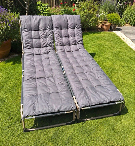 Two sun lounger cushioned - two, lounger,