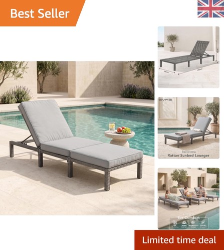 Patio rattan sun lounger - rattan,