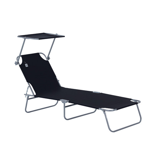 Outsunny folding sun lounger - folding,