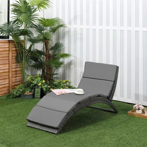 Garden rattan sun lounger - rattan,