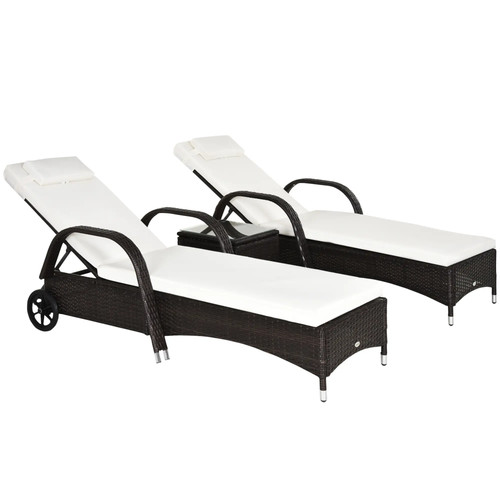 Rattan sun loungers set 2 - set, of