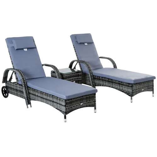 Rattan sun lounger - lounger, wicker
