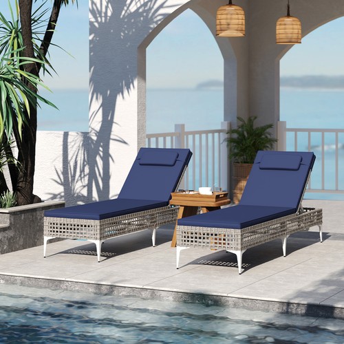 Rattan sun lounger level - sun,