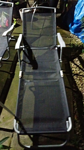 Grey patio reclining lounger - grey,