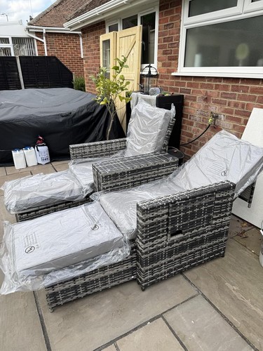 Piece rattan sun - pe, lounger