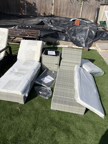 Rattan sun lounger - sun, with
