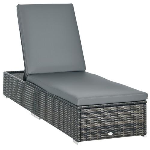 Outsunny patio rattan chaise - outsunny,
