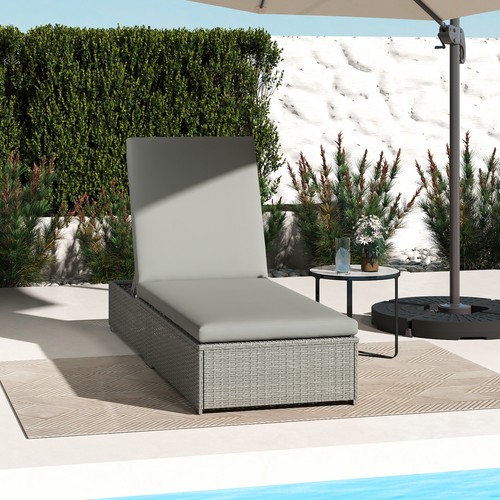 Rattan sun lounger - rattan,